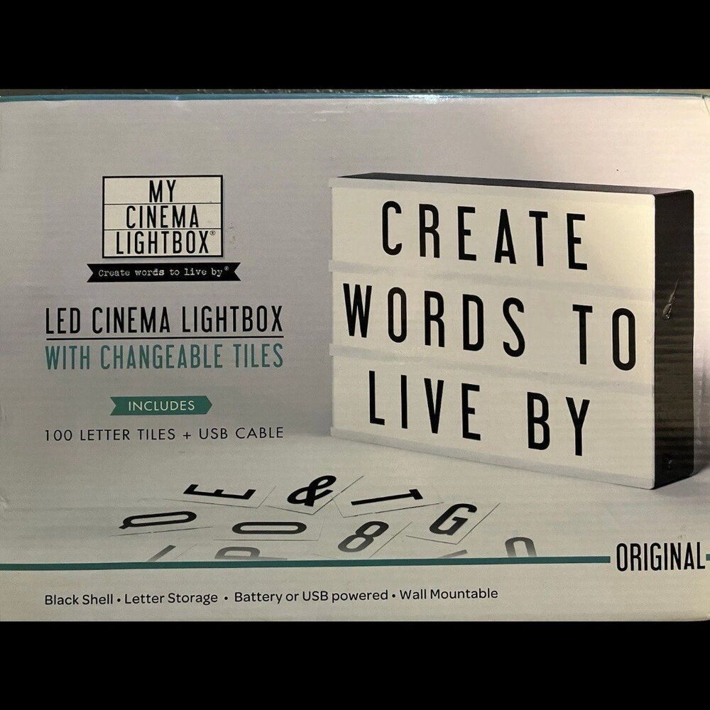 My Cinema Lightbox The Original LED Letter Sign Changeable Quote Box w/letters +